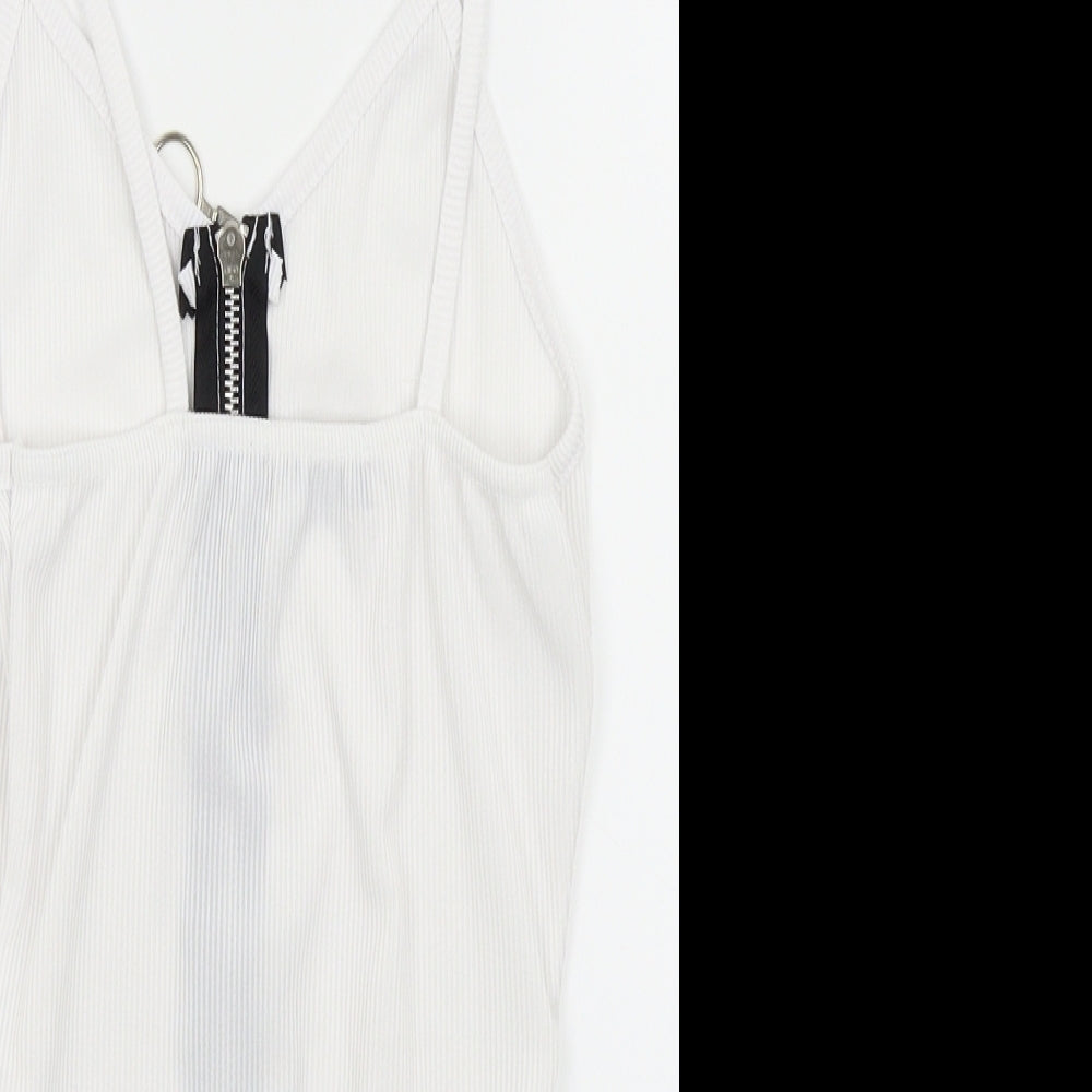 PRETTYLITTLETHING  Womens White   Wrap T-Shirt Size 6