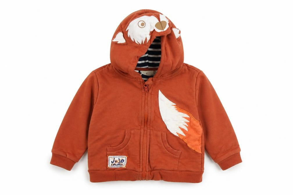 Mama Bear Boys Orange   Full Zip Jumper Size 6-9 Months