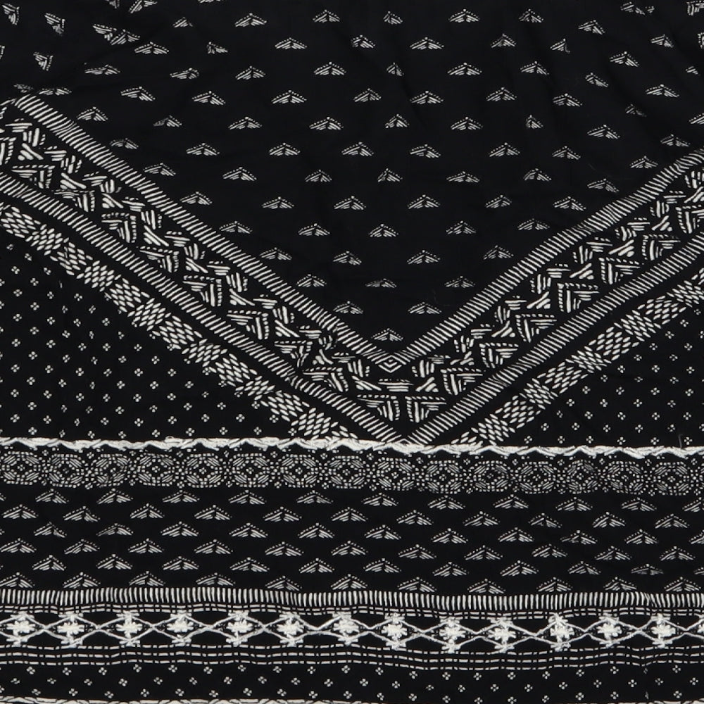 New Look Womens Black Geometric  Basic Blouse Size 10