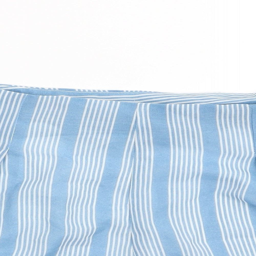 Preworn Womens Blue Striped  Hot Pants Shorts Size L