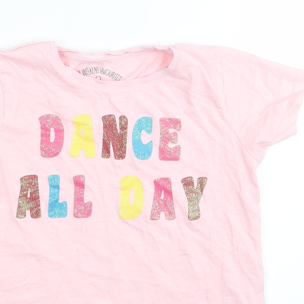 Matalan Girls Pink   Basic T-Shirt Size 7 Years