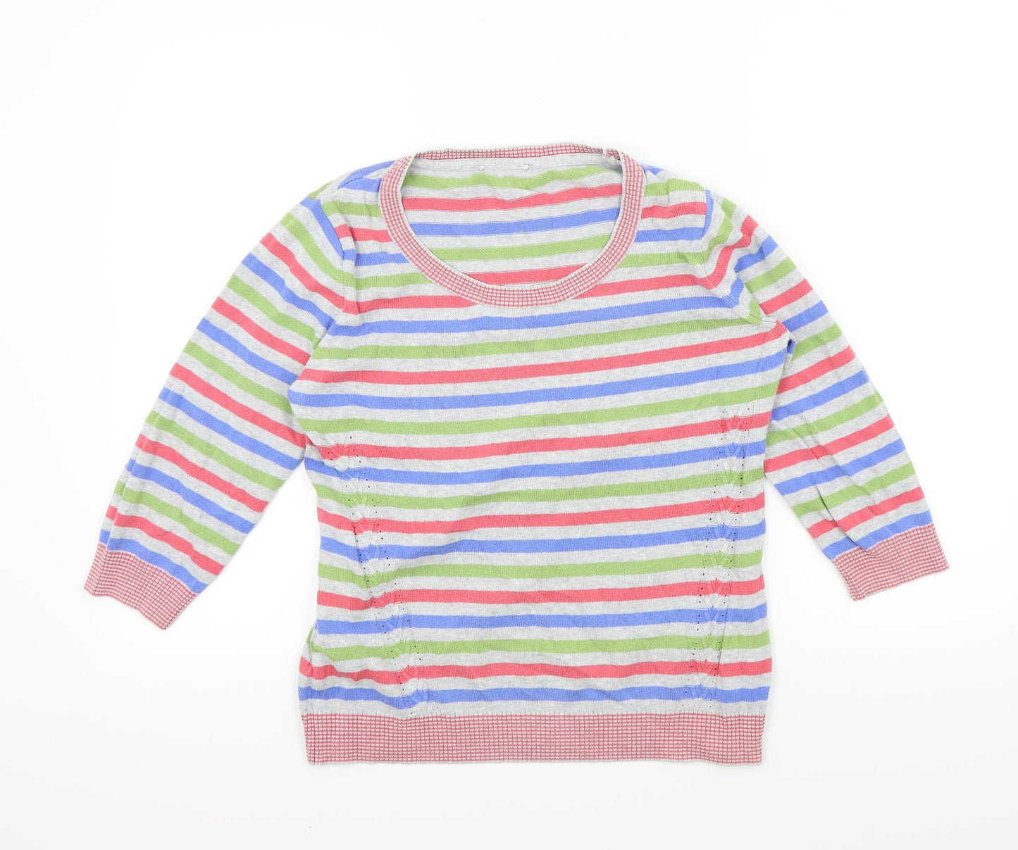 PERUNA Womens Multicoloured Striped  Pullover Jumper Size 12