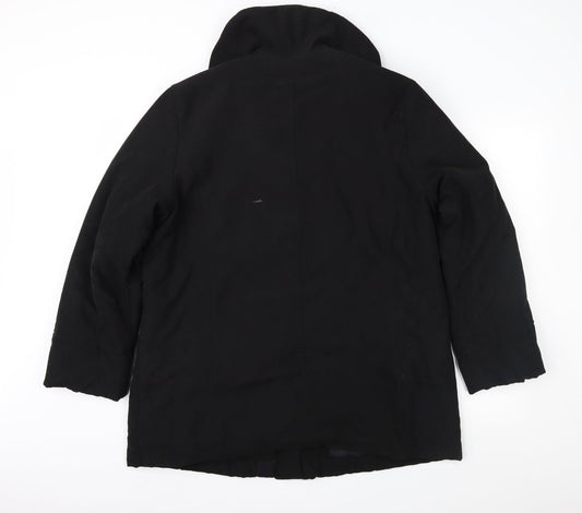 Marks and Spencer Womens Black   Overcoat Coat Size 14