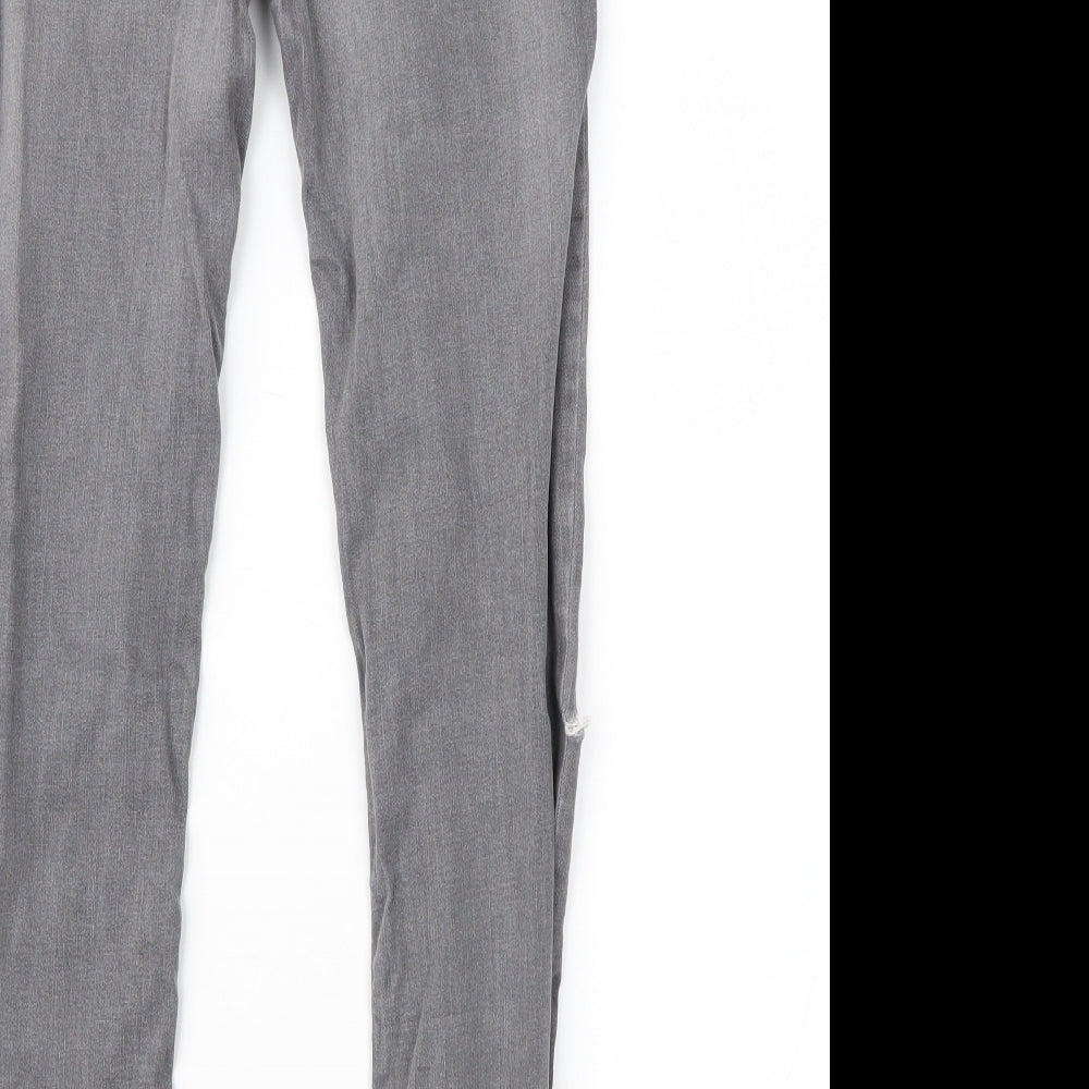 Pull&Bear Womens Grey  Denim Skinny Jeans Size 8 L25 in