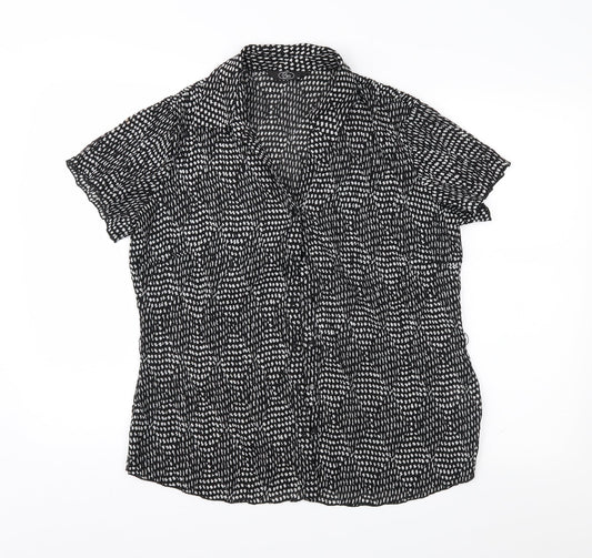 Bonmarché Womens Black Geometric  Basic Blouse Size 14