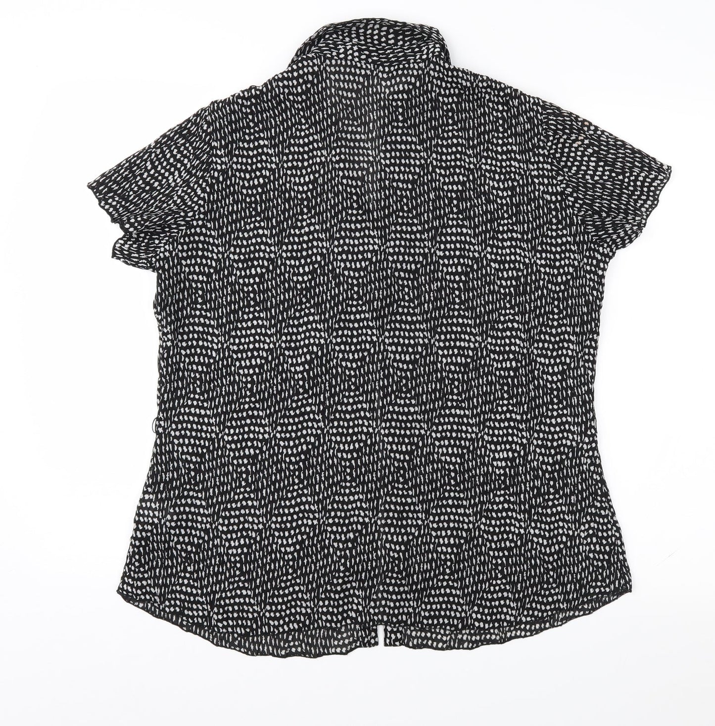 Bonmarché Womens Black Geometric  Basic Blouse Size 14