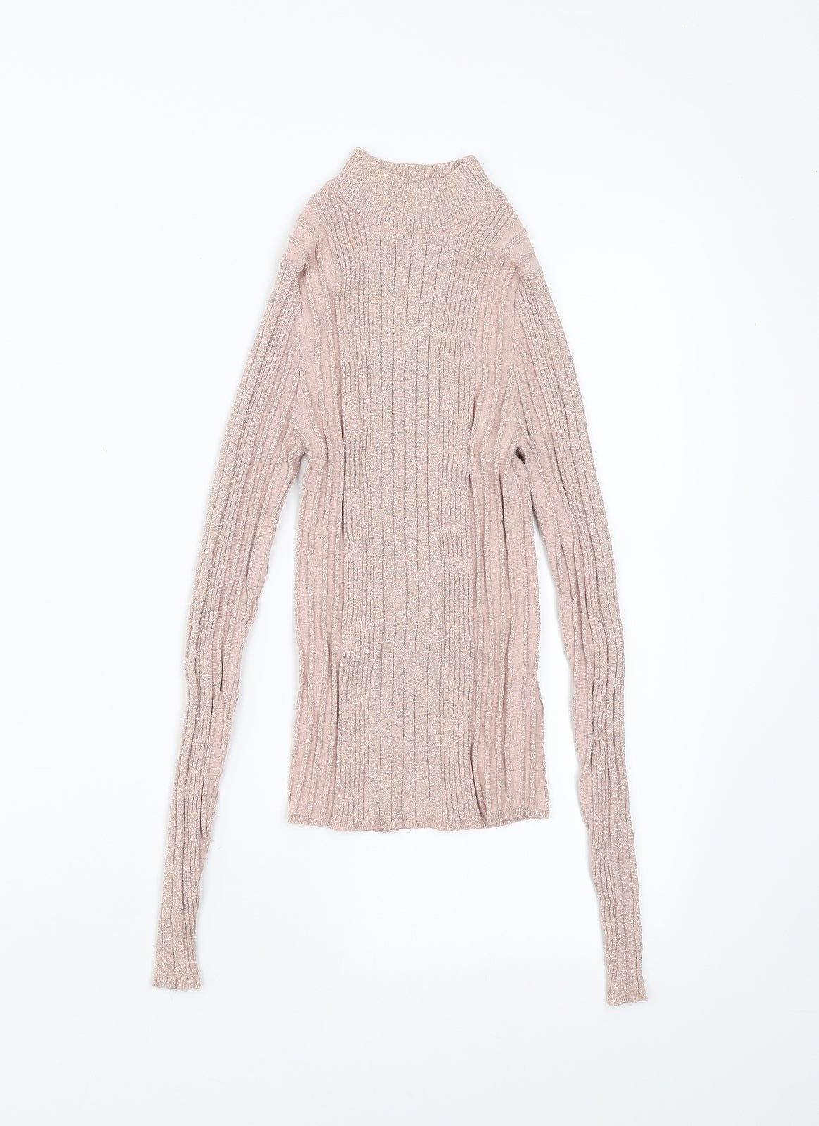 New Look Womens Pink Striped  Pullover Jumper Size 8  - stretch fabric