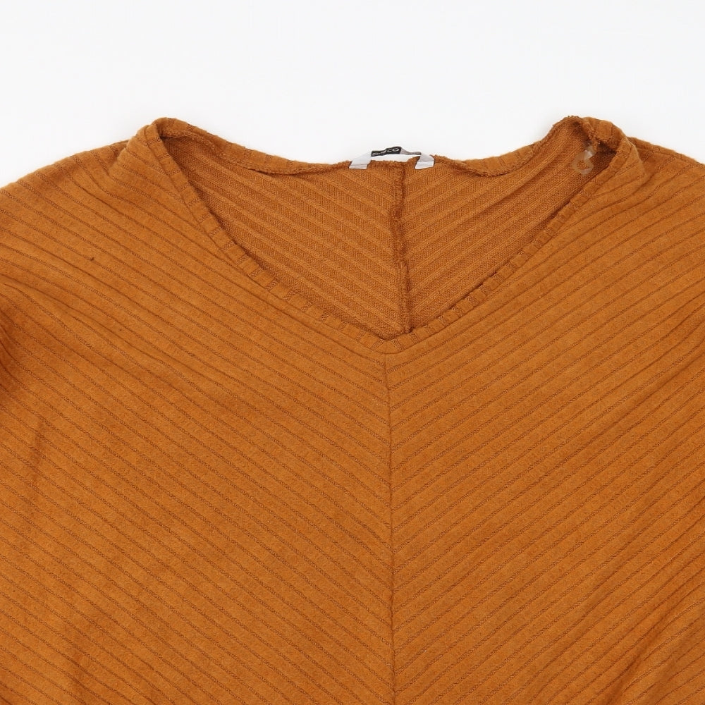 PEP&CO Womens Brown Striped  Pullover Jumper Size 16