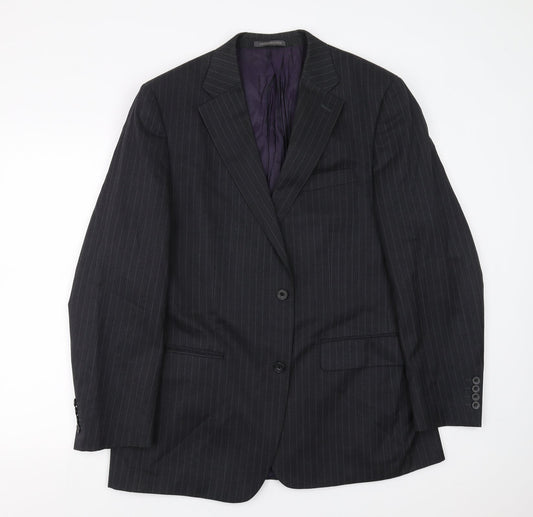 Greenwoods Mens Grey Striped  Jacket Suit Jacket Size 42