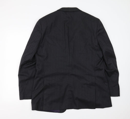 Greenwoods Mens Grey Striped  Jacket Suit Jacket Size 42