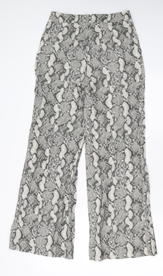 H&M Womens Grey Animal Print  Trousers  Size 8 L29 in - Snake Print