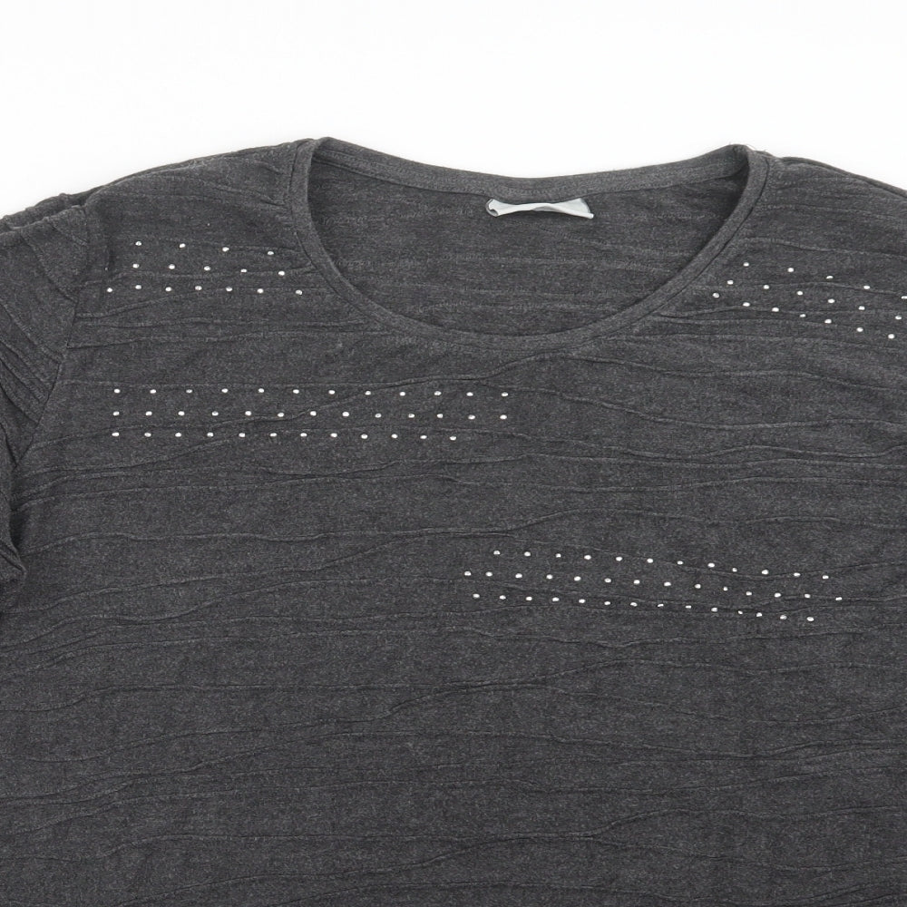 Canda Womens Grey   Basic T-Shirt Size XL