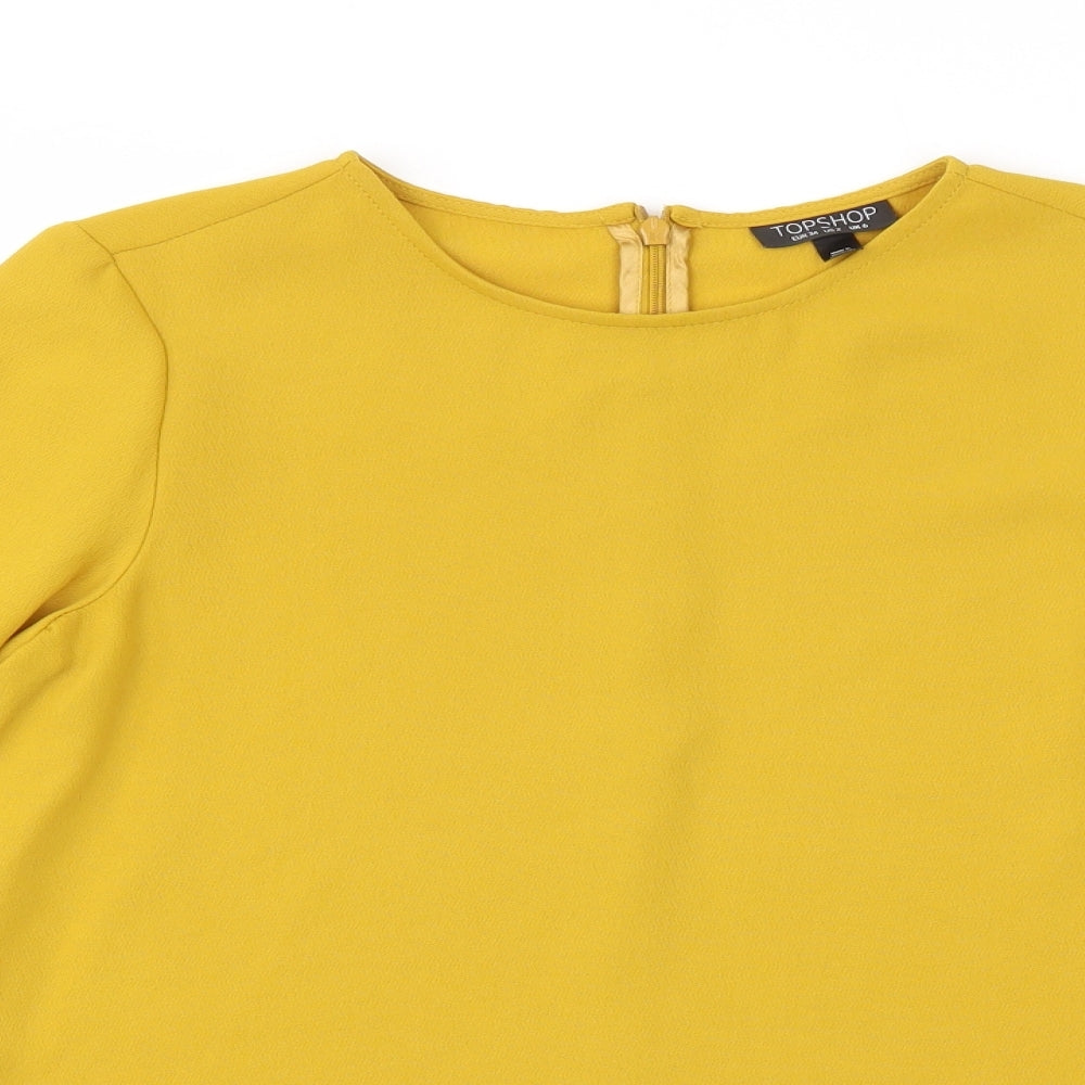 TOPSHOP  Womens Yellow   Basic Blouse Size 6