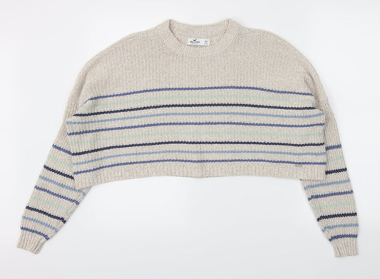 Hollister Womens Ivory Striped  Pullover Jumper Size XS