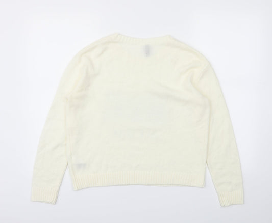 H&M Womens Ivory   Pullover Jumper Size S