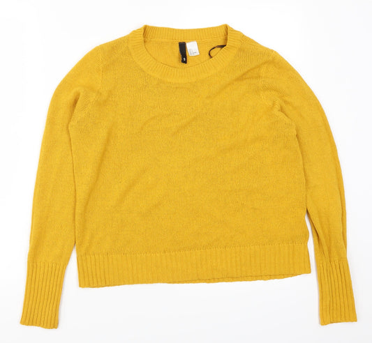 H&M Womens Yellow   Pullover Jumper Size S