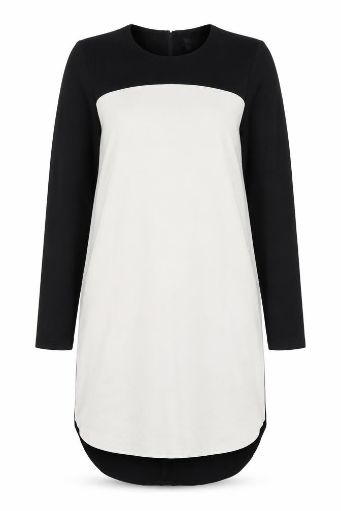 Topshop Womens Black Colourblock  T-Shirt Dress  Size 10  - White