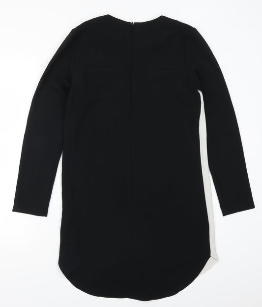 Topshop Womens Black Colourblock  T-Shirt Dress  Size 10  - White