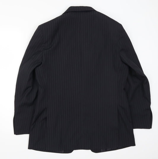 George Mens Blue Striped  Jacket Suit Jacket Size 40