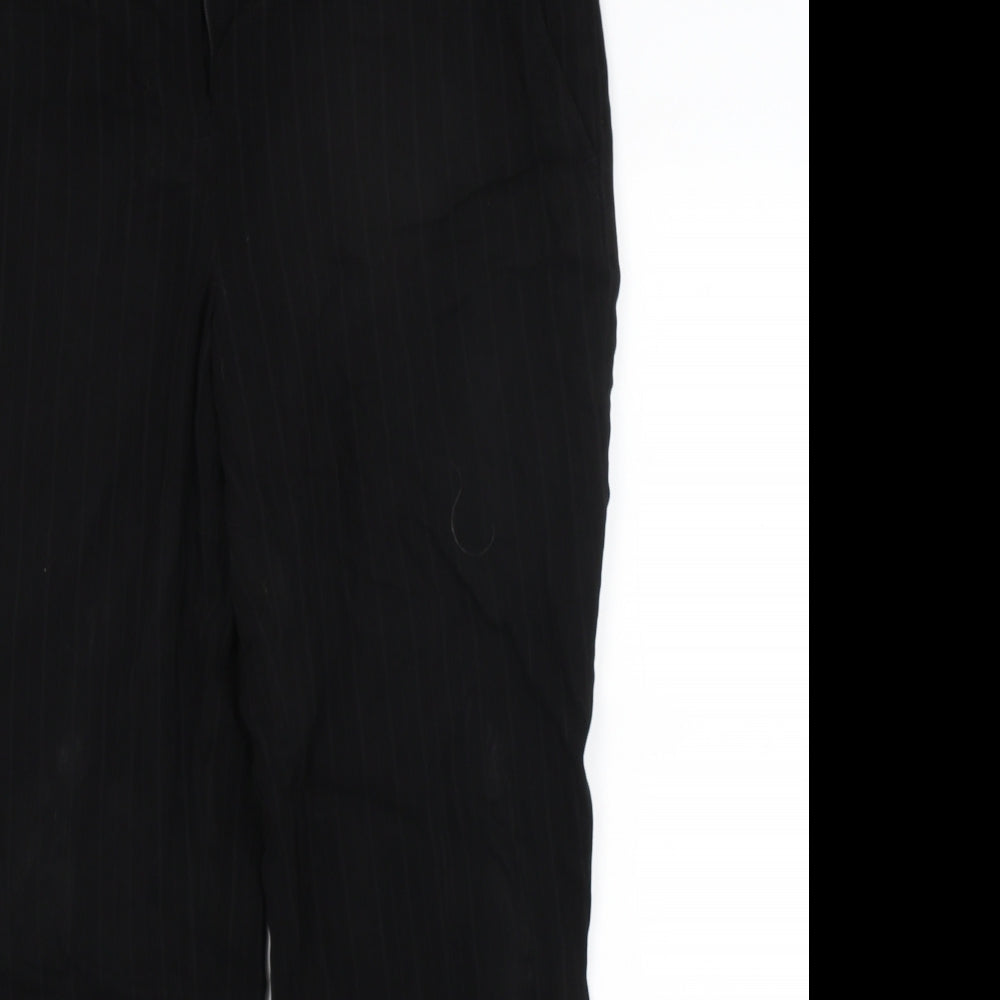 Papaya Womens Black Striped  Dress Pants Trousers Size 14 L26 in