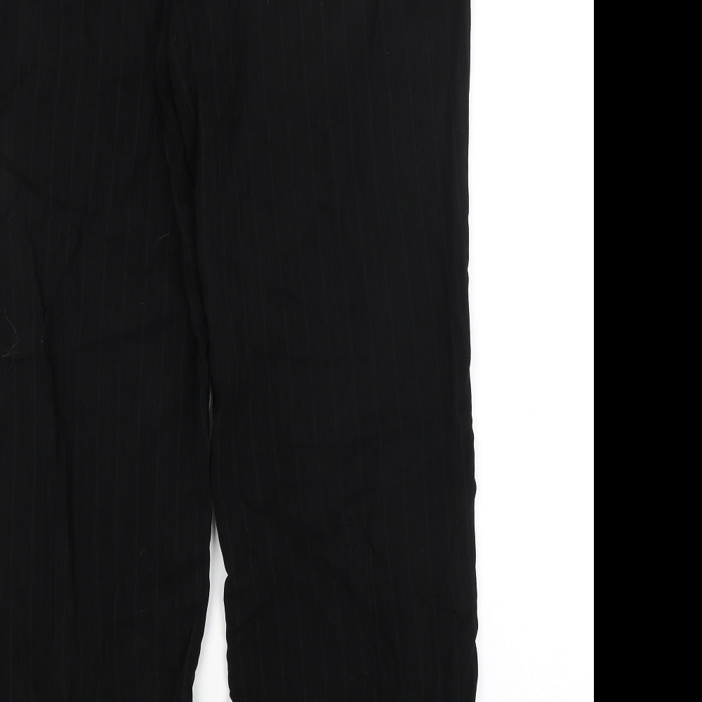 Papaya Womens Black Striped  Dress Pants Trousers Size 14 L26 in