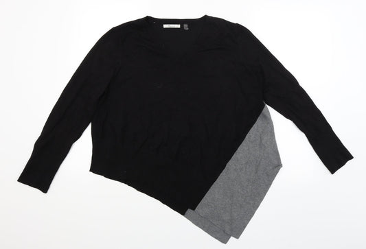 89th & Madison Womens Black   Basic T-Shirt Size L