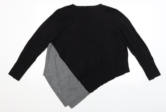 89th & Madison Womens Black   Basic T-Shirt Size L