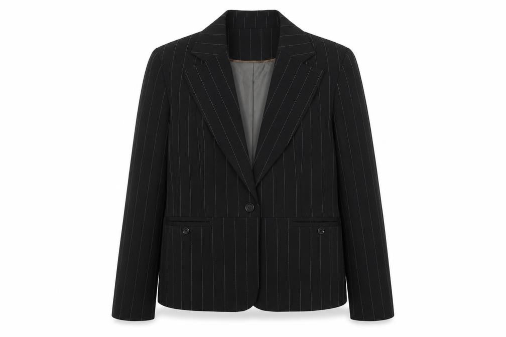 South Womens Black Striped  Jacket Blazer Size 16