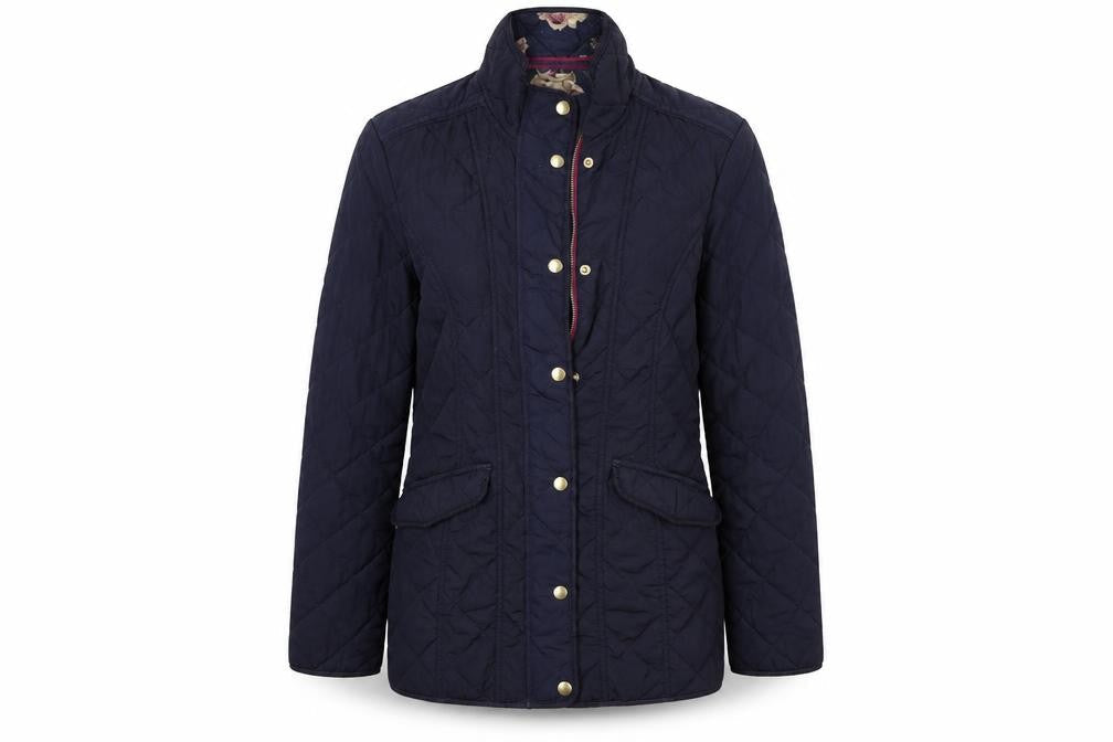 Front view of Soon women’s blue jacket coat, size UK 12