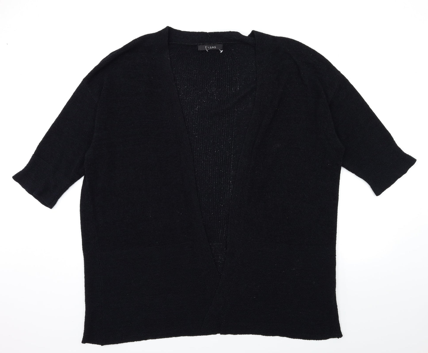 Evans Womens Black  Knit Cardigan Jumper Size 14
