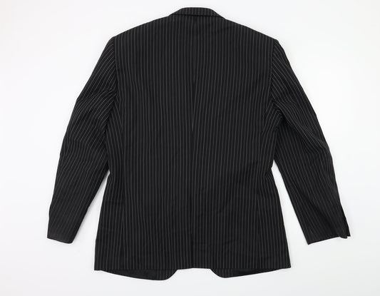 NEXT Mens Black Striped  Jacket Suit Jacket Size 42