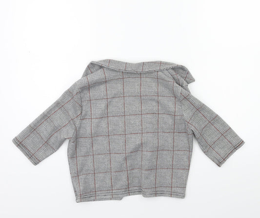 PRETTYLITTLETHING Womens Green Check  Jacket  Size 4