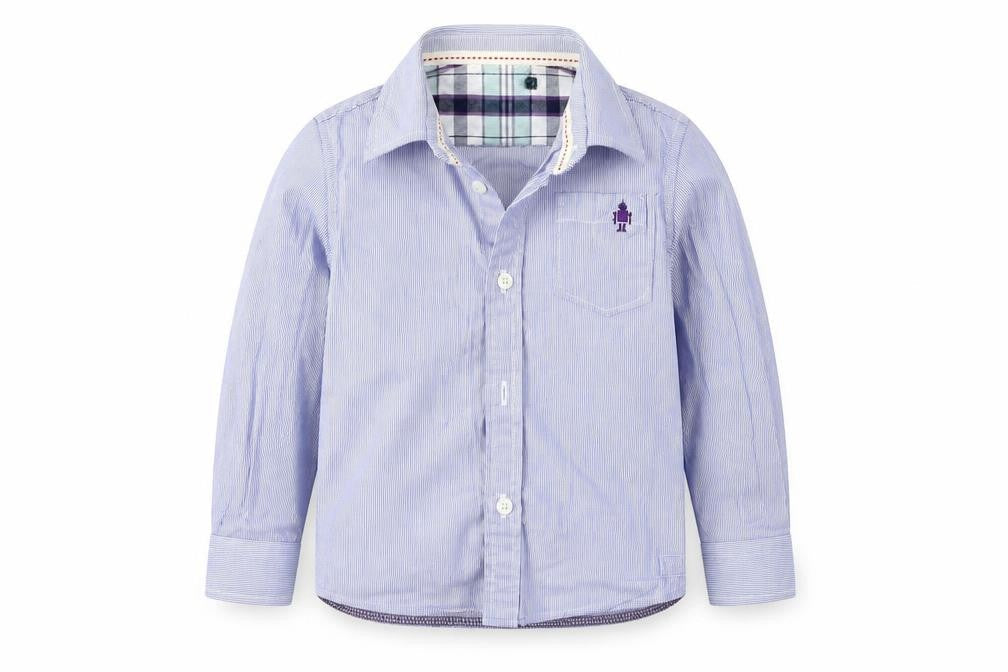 Marks and Spencer Boys Blue Striped  Basic Button-Up Size 3-4 Years