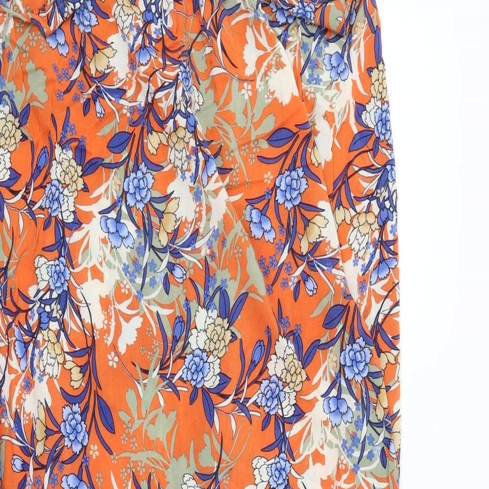 ASOS Womens Orange Floral  Fit & Flare  Size 12