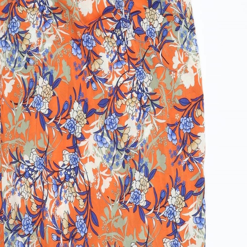 ASOS Womens Orange Floral  Fit & Flare  Size 12