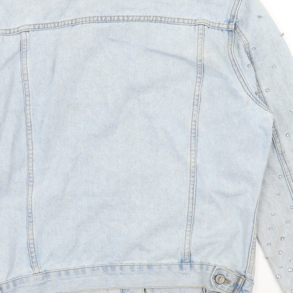 New Look Womens Blue  Denim Jacket  Size 8  - Distressed