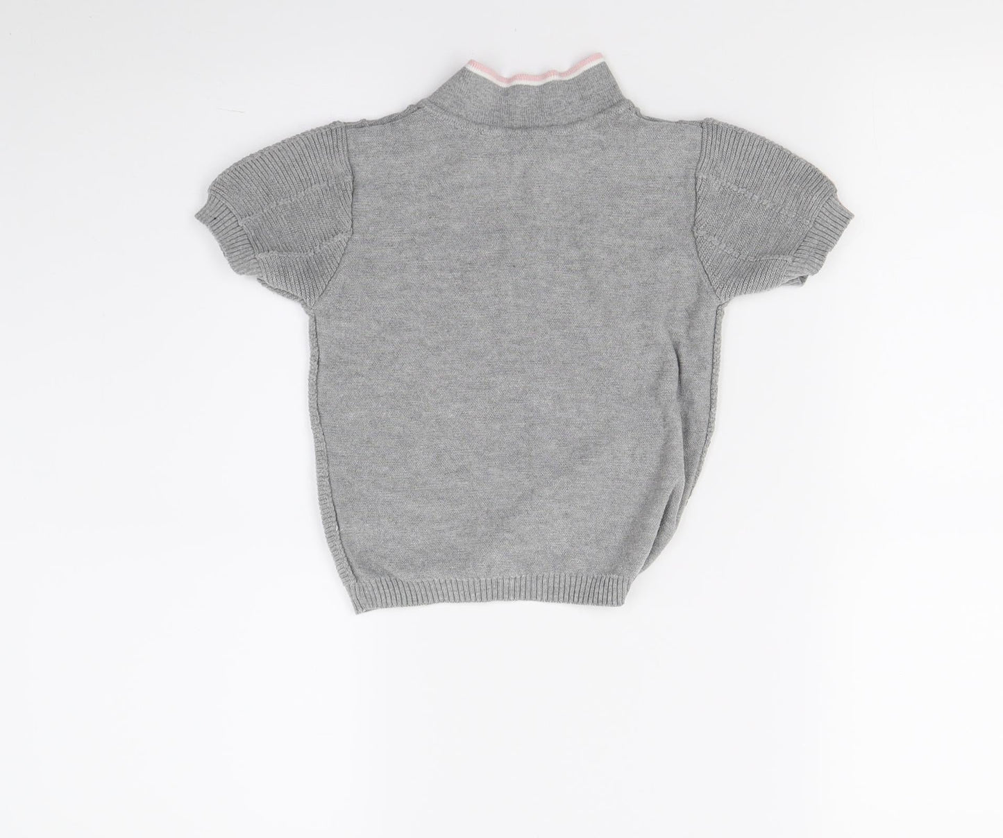 Primark Girls Grey  Knit Basic Polo Size 2-3 Years