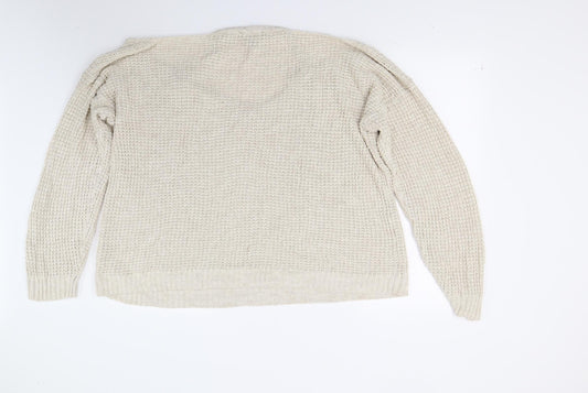 New Look Womens Beige  Knit Pullover Jumper Size L