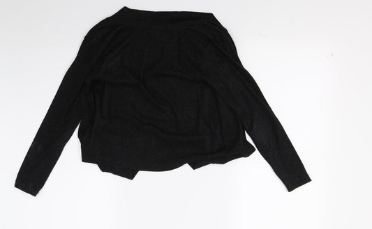 WOW Womens Black   Wrap Blouse Size 2XS