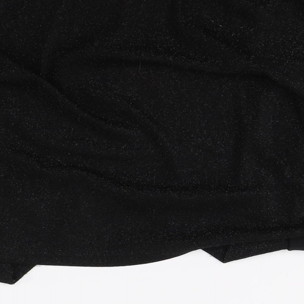 WOW Womens Black   Wrap Blouse Size 2XS