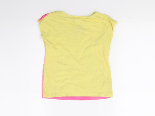 365 kids Girls Yellow   Basic T-Shirt Size 6 Years  - Dog print