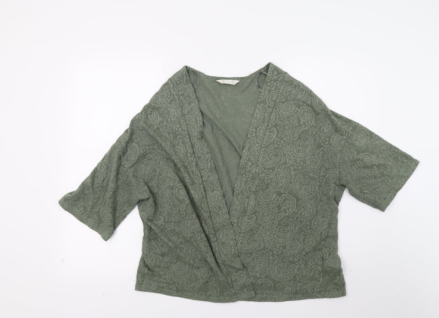Authentic Womens Green Paisley  Wrap Jumper Size 18
