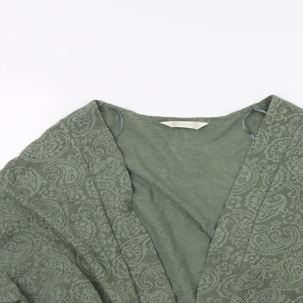 Authentic Womens Green Paisley  Wrap Jumper Size 18