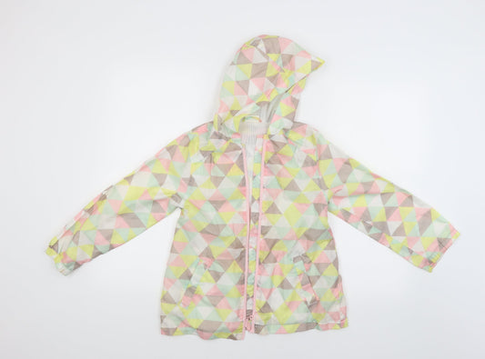 Sweet Millie Girls Multicoloured Argyle/Diamond  Windbreaker Poncho Size 9 Years