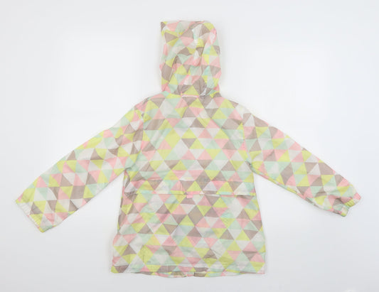 Sweet Millie Girls Multicoloured Argyle/Diamond  Windbreaker Poncho Size 9 Years