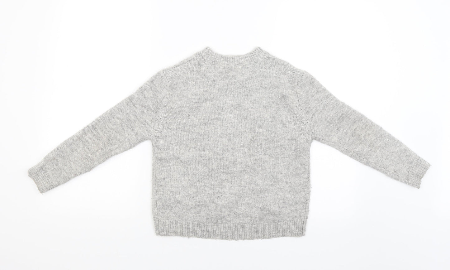 Primark Girls Grey   Pullover Jumper   - Team Unicorn