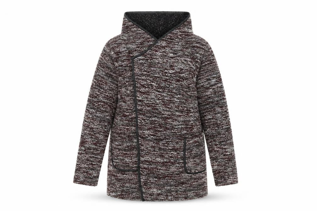 Front view of Astradivarius women’s purple jacket coatigan, size M