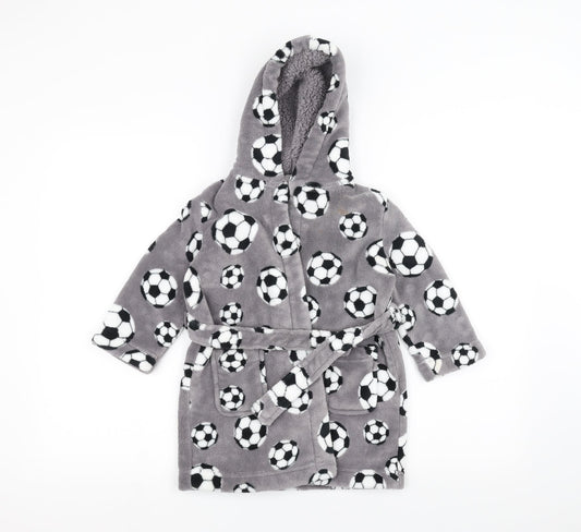 Blue Zoo Girls Grey Solid  Top Robe Size 2-3 Years  - Football