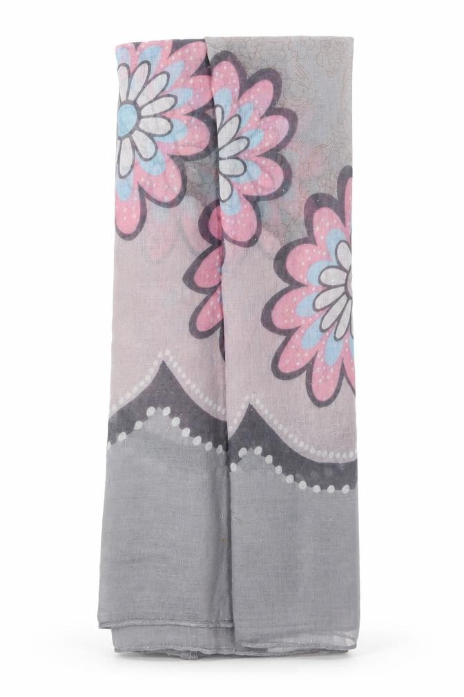 Preworn Womens Grey Floral   Shawl/Wrap
