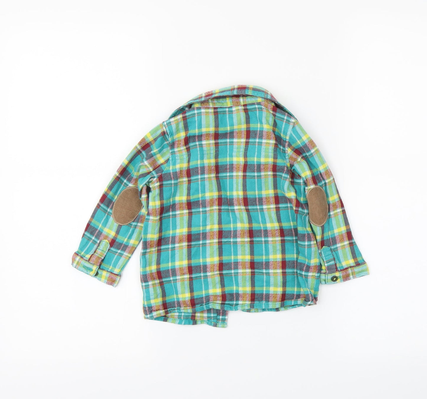 George Boys Green Plaid  Basic Button-Up Size 12-18 Months